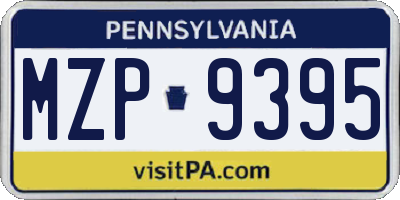 PA license plate MZP9395