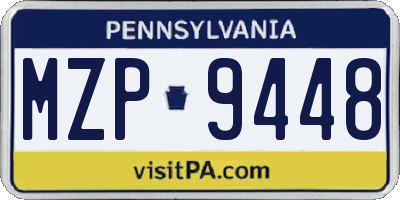 PA license plate MZP9448