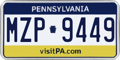 PA license plate MZP9449