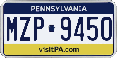 PA license plate MZP9450