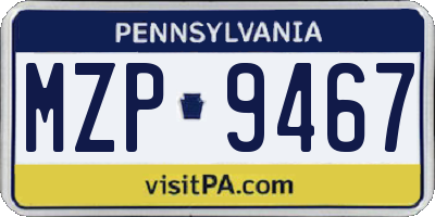 PA license plate MZP9467