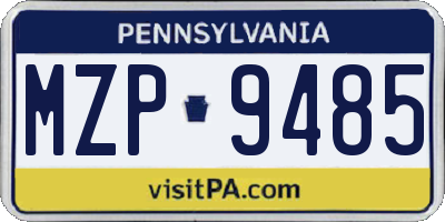 PA license plate MZP9485