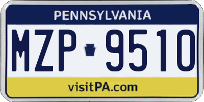 PA license plate MZP9510