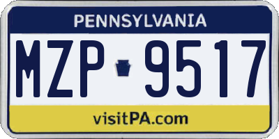PA license plate MZP9517