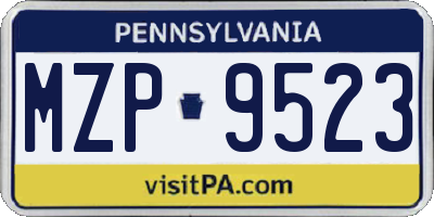PA license plate MZP9523