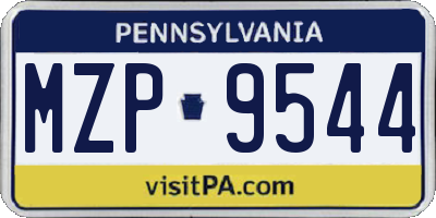 PA license plate MZP9544