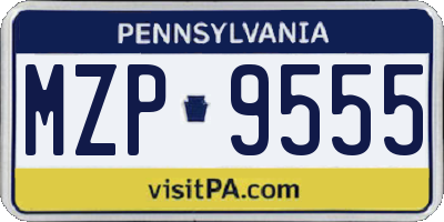 PA license plate MZP9555