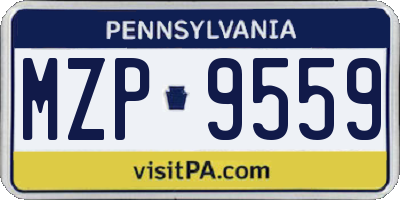 PA license plate MZP9559