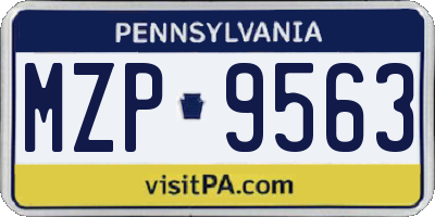 PA license plate MZP9563