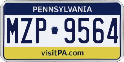 PA license plate MZP9564