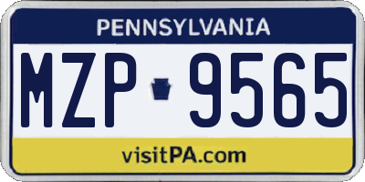 PA license plate MZP9565