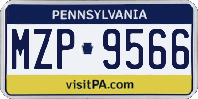 PA license plate MZP9566
