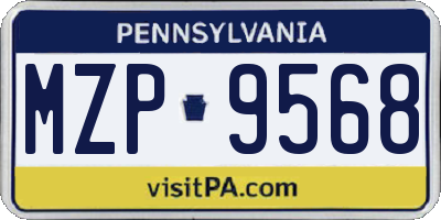 PA license plate MZP9568