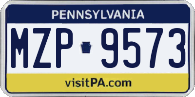PA license plate MZP9573