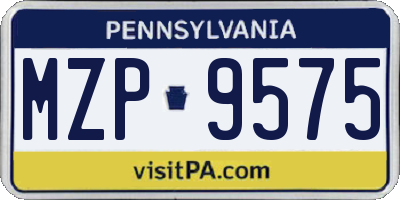 PA license plate MZP9575