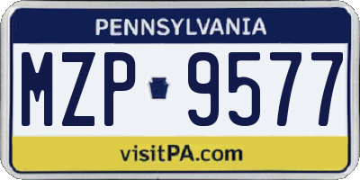 PA license plate MZP9577