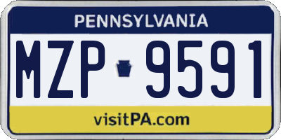 PA license plate MZP9591