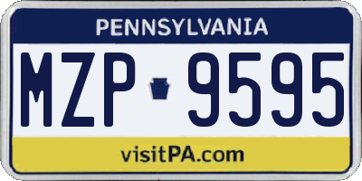 PA license plate MZP9595