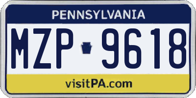 PA license plate MZP9618