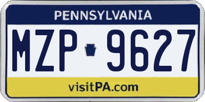 PA license plate MZP9627