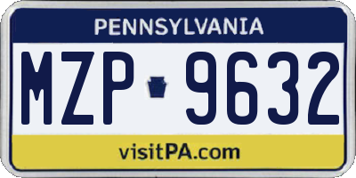 PA license plate MZP9632