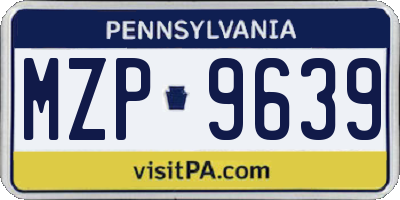 PA license plate MZP9639