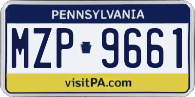 PA license plate MZP9661