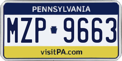 PA license plate MZP9663
