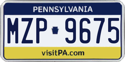 PA license plate MZP9675