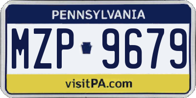 PA license plate MZP9679