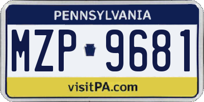 PA license plate MZP9681