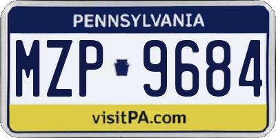 PA license plate MZP9684
