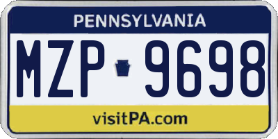 PA license plate MZP9698