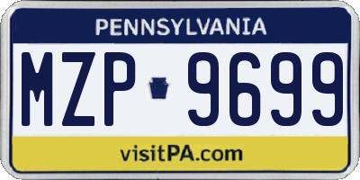 PA license plate MZP9699