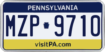 PA license plate MZP9710