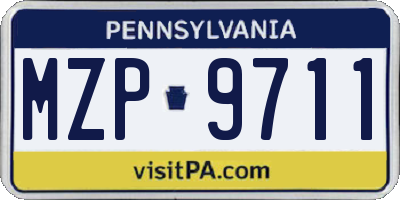 PA license plate MZP9711