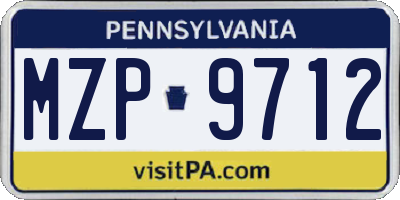 PA license plate MZP9712