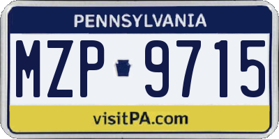 PA license plate MZP9715