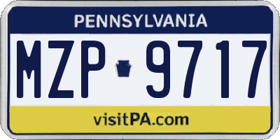 PA license plate MZP9717