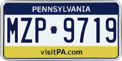 PA license plate MZP9719