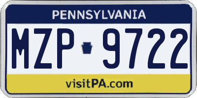 PA license plate MZP9722