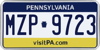 PA license plate MZP9723