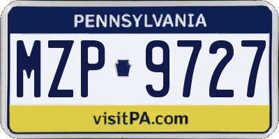 PA license plate MZP9727