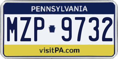 PA license plate MZP9732
