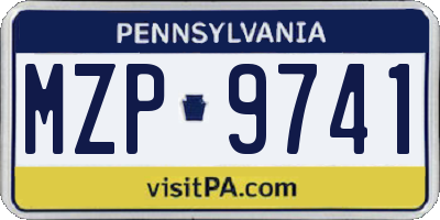 PA license plate MZP9741