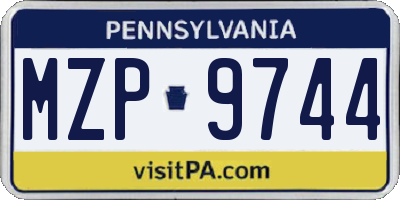 PA license plate MZP9744