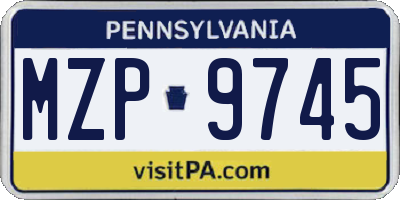 PA license plate MZP9745
