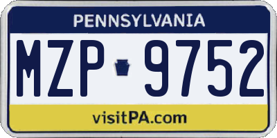 PA license plate MZP9752