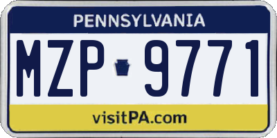 PA license plate MZP9771