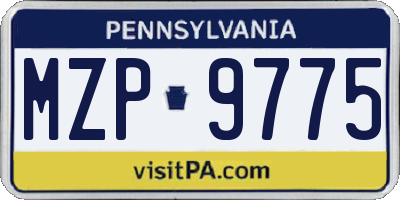 PA license plate MZP9775